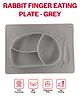 B4BRAIN Silicon Plate Rabbit Finger Eating Plate - Grey
