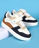 Pine Kids Velcro Closer Casual Shoes - White & Navy Blue