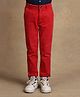 One Friday Cotton Solid Trousers - Red