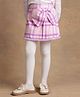 One Friday Checkered Woollen Bow Detailled Skirt - Pink