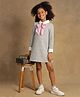 One Friday Full Sleeves Heart & Bow Detailled T-Shirt Dress - Grey