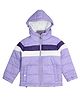 Okane Woven Full Sleeves Padded Hooded Jacket With Cut & Sew Design - Mauve