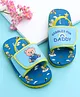 Babyoye Bear Print Flip Flops with Back Strap - Blue