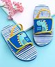 Babyoye Dino Print Flip Flops with Back Strap - Blue