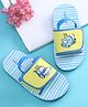 Babyoye Construction Vehicle Printed Flip Flops with Back Strap - Yellow