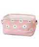 House of Quirk Stylish Storage Basket Cotton and Linen Fabric Mini Storage Cubes Nursery Storage Baskets with Handles for Shelves & Desks -Flower Pink