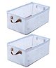 House of Quirk Durable Linen Closet Organizers and Foldable Storage Baskets, Rectangle Storage Boxes for Pants, Shirt, Sweaters, Bra Panty, Socks (Blue Duck, Pack of 2)