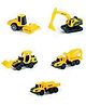 NIYAMAT Metal Construction Truck Set for Kids, Pack of 5 Cars, Cement Mixer, Excavator, Dumper Truck, Road Roller & Bulldozer- Yellow