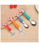 NIYAMAT Unicorn Stainless Steel Spoon & Fork Set for Baby - Multicolor Pack of 4