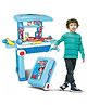NIYAMAT Doctor Set With Pull & Push Trolley With Led Light Instruments Pretend Play Doctor Set - Blue