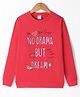 Tango Looper Knit Full Sleeves T-Shirt Text Print - Red