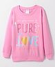 Tango Looper Knit Full Sleeves T-Shirt With Text Print - Pink