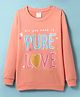 Tango Looper Knit Full Sleeves T-Shirt With Text Print - Neon Orange