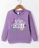Tango Fleece Knit Full Sleeves Sweatshirt with Text Print - Lilac