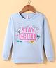 Tango Fleece Knit Full Sleeves Sweatshirt with Text Print - Sky Blue