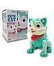 KiddyBuddy Walking and Singing Cat Toy with Blinking Eyes -Green