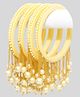 Zindura Alloy Pearls Gold-plated Bangles set for Girls and Women ( Off White, 2.8 )