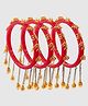 Zindura Alloy Pearls Gold-plated Bangles set for Girls and Women ( Red, 2.2 )