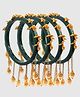 Zindura Alloy Pearls Gold-plated Bangles set for Girls and Women ( Green, 2.8 )