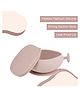 b.box Soft Silicone Feeding Bowl + Lid for Toddlers - Anti-Slip & Leakproof Lid - Blush Pink