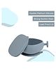 b.box Soft Silicone Feeding Bowl + Lid for Toddlers - Anti-Slip & Leakproof Lid - Ocean Blue