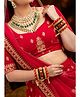 Zindura Alloy Pearls Gold-plated Chuda Bangles set for Girls and Women ( Red, 2.6 )
