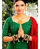 Zindura Alloy Pearls Gold-plated Chuda Bangles set for Girls and Women ( Green, 2.6 )