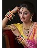 Zindura Alloy Pearls Gold-plated Chuda Bangles set for Girls and Women ( Multi Color, 2.8 )