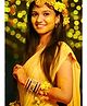 Zindura Alloy Pearls Gold-plated Chuda Bangles set for Girls and Women ( Yellow, 2.8 )