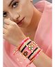 Zindura Alloy Pearls Gold-plated Chuda Bangles set for Girls and Women ( Pink, 2.6 )