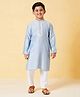 Stylo Bug Full Sleeves Sequin Lace Embellished Kurta Set - Blue