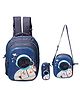 Happile Kids hardshell  Space Theme three Piece combo BackPack Blue &Multicolor-17 inch