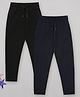 Sheer Love Pack of 2 Single Jersey Solid Joggers - Black & Navy Blue