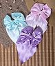 Arendelle Satin Set Of 3 Bow Detailed Hair Clips - Multi Colour