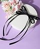 Arendelle Satin Silk Long Tail Ribbon Bow Hair Clip - Black