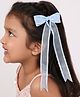 Arendelle Organza Long Tail Ribbon Bow Hair Clip - Blue