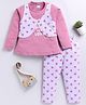 Nottie Planet Cotton Full Sleeves Hearts Printed Tee With Pant Set - Purple