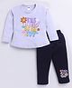 Nottie Planet Cotton Full Sleeves The Magic Is In You Text Printed Tee With Pant Set - Lavender