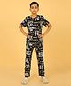 Ninos Dreams 100% Cotton Knit Half Sleeves Conversational Printed Night Suit -Black