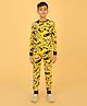 Ninos Dreams 100% Cotton Knit Full Sleeves Street Style Music Printed Night Suit - Yellow