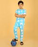 Ninos Dreams 100% Cotton Half Sleeves Snow Bear Printed Night Suit - Light Blue