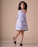KIDSDEW Sleeveless Floral Printed Dress - Grey