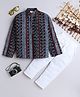 BAATCHEET Cotton Full Sleeves Abstract Printed Kurta With Pyjama  - Black