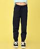 Nusyl Cotton blend Regular Fit Solid Track Pant - Navy Blue