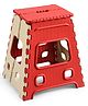 Folding Step Stool Non-Slip Folding Stools with Portable Handle  Step Stool Height 44.45 cm - Red