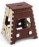 Folding Step Stool Non-Slip Folding Stools with Portable Handle  Step Stool Height 44.45 cm - Brown