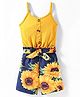 Kookie Kids Singlet Sleeves Jumpsuit with Sunflower Print - Yellow