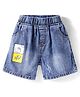 Kookie Kids Denim Shorts With Text Patch Detailing - Blue