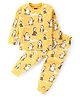 Babyhug Cotton Knit Full Sleeves Night Suit with Penguin Print - Yellow