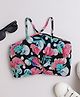 Taffykids Halter Neck Floral Printed  Ring Cut Out Crop Top - Multi Colour